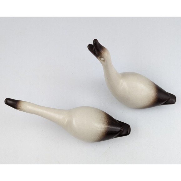 Howard Pierce Pottery Pair Bird Geese Goose Set of 2 Figurines Mid Century - Picture 2 of 9
